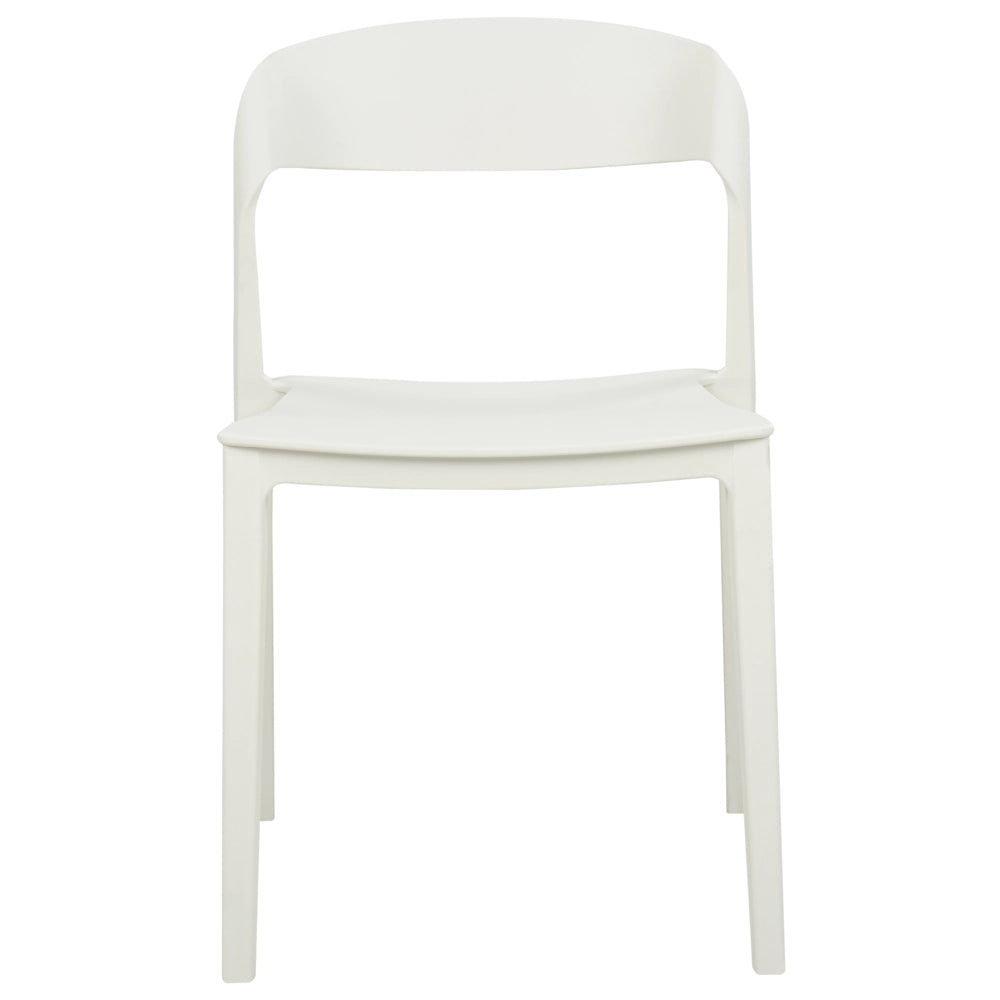Set di 2 sedie da pranzo bianche impilabili con gambe senza braccioli Sedie da conferenza in plastica Design moderno contemporaneo Sedute per la sala da pranzo