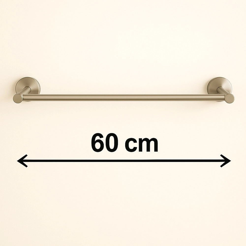 Trade Shop - Porta Asciugamani Lungo Da 60 Cm In Acciaio Satinato Accessorio Arredo Bagno 87912 -