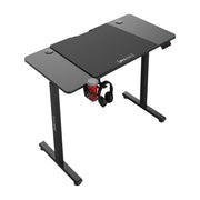 Scrivania/postazione di lavoro regolabile elettricamente in altezza con piano rettangolare 120 x 60 cm nero 03_0009082