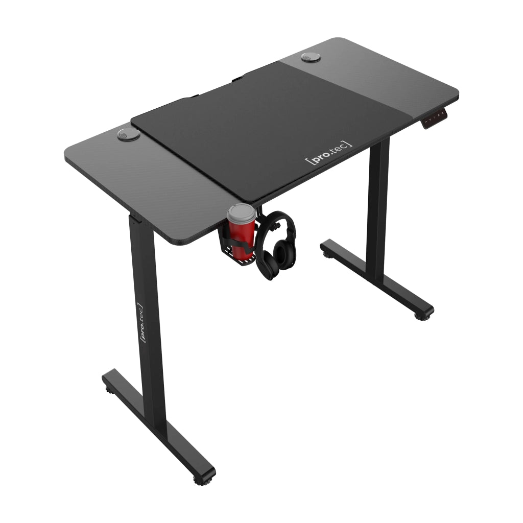 Scrivania/postazione di lavoro regolabile elettricamente in altezza con piano rettangolare 120 x 60 cm nero 03_0009082