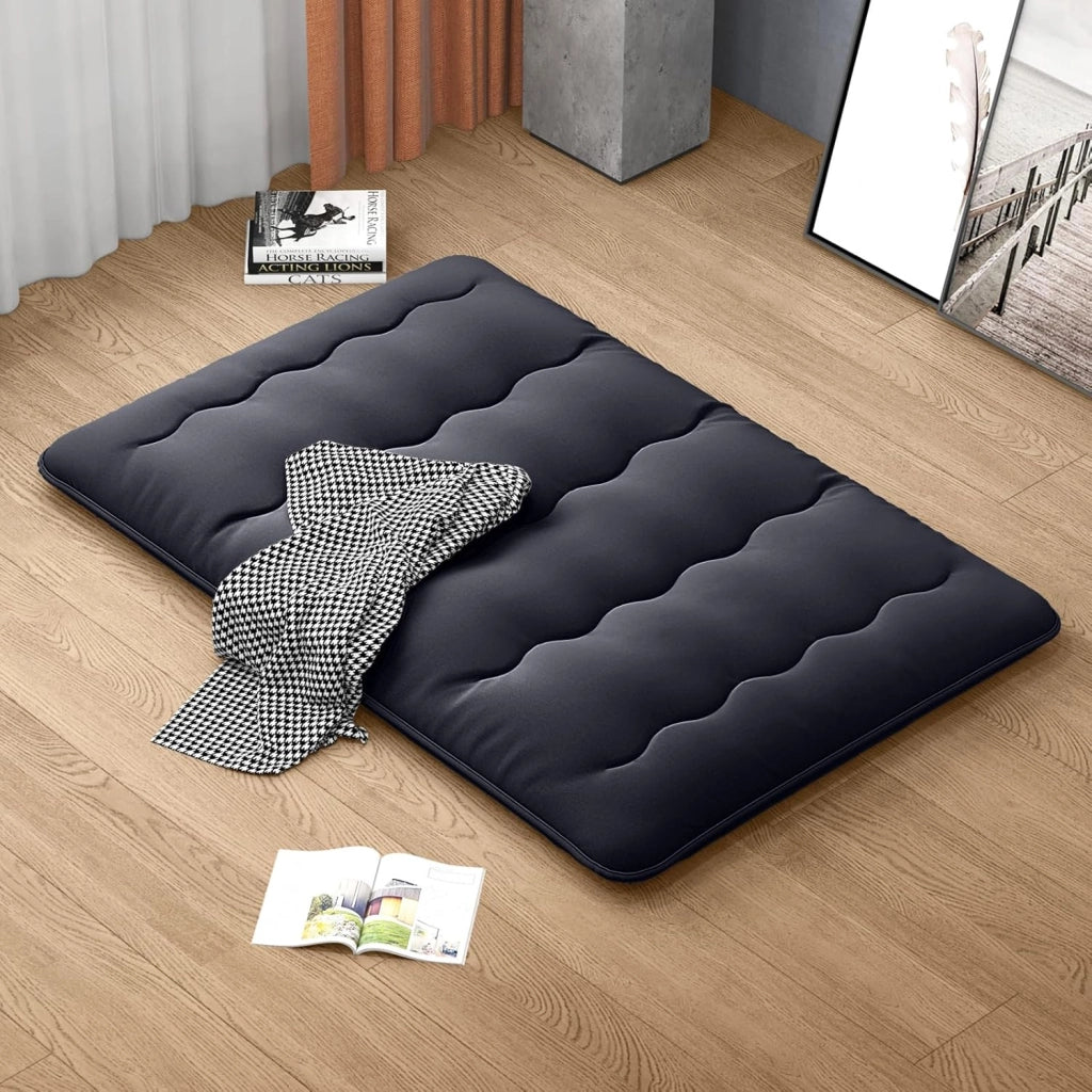 Materasso da pavimento 140x200 cm, materasso futon giapponese, tatami pieghevole e portatile, materasso richiudibile con borsa e rivestimento rimovibile, materasso per dormire e supporto per