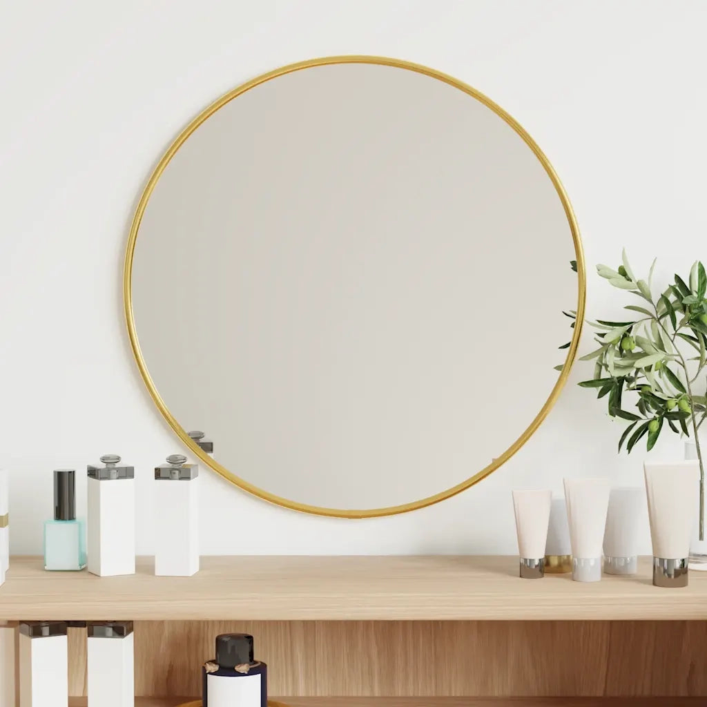Specchio da Parete | Specchio decorativo Dorato ? 40 cm Rotondo