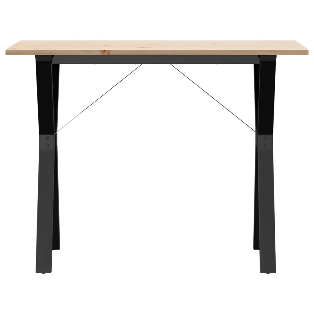 Tavolo da Pranzo Telaio a Y 100x50x75 cm Legno Pino e Acciaio