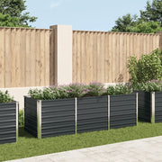 Fioriera per Giardino Antracite 240x80x77 cm in Acciaio Zincatocod mxl 130349