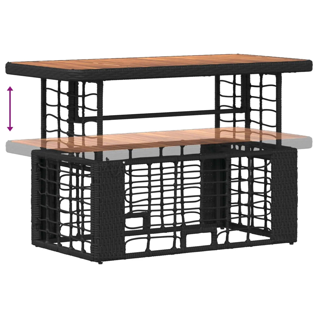Set da Pranzo per Giardino con cuscino 4 pcs Nero e Grigio