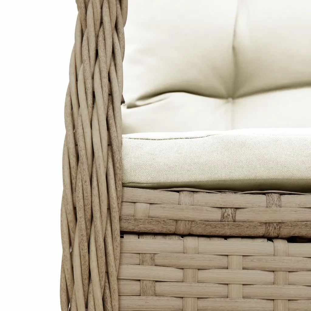 Sedie da Giardino Reclinabili 2 pz | Sedie da Esterno Beige Polyrattan