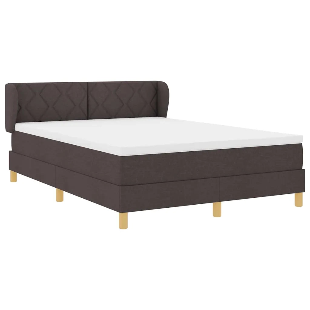 Letto a molle con materasso Marrone Scuro 140 x 190 cm Tessuto 3340272