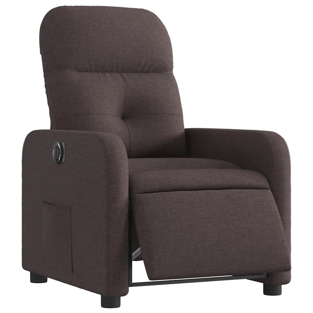 Poltrona Elettrica Reclinabile Marrone Scuro in Tessutocod mxl 108989