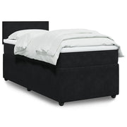 Giroletto a Molle con Materasso-Struttura Letto Nero 80x200 cm in Velluto 826355