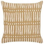 Cuscino decorativo cotone beige e bianco 45 x 45 cm motivo geometrico a righe rivestimento sfoderabile fatto a mano con imbottitura