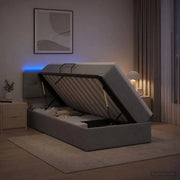 Letto con contenitore LED e materasso Grigio Chiaro 90 x 200 cm 3459036
