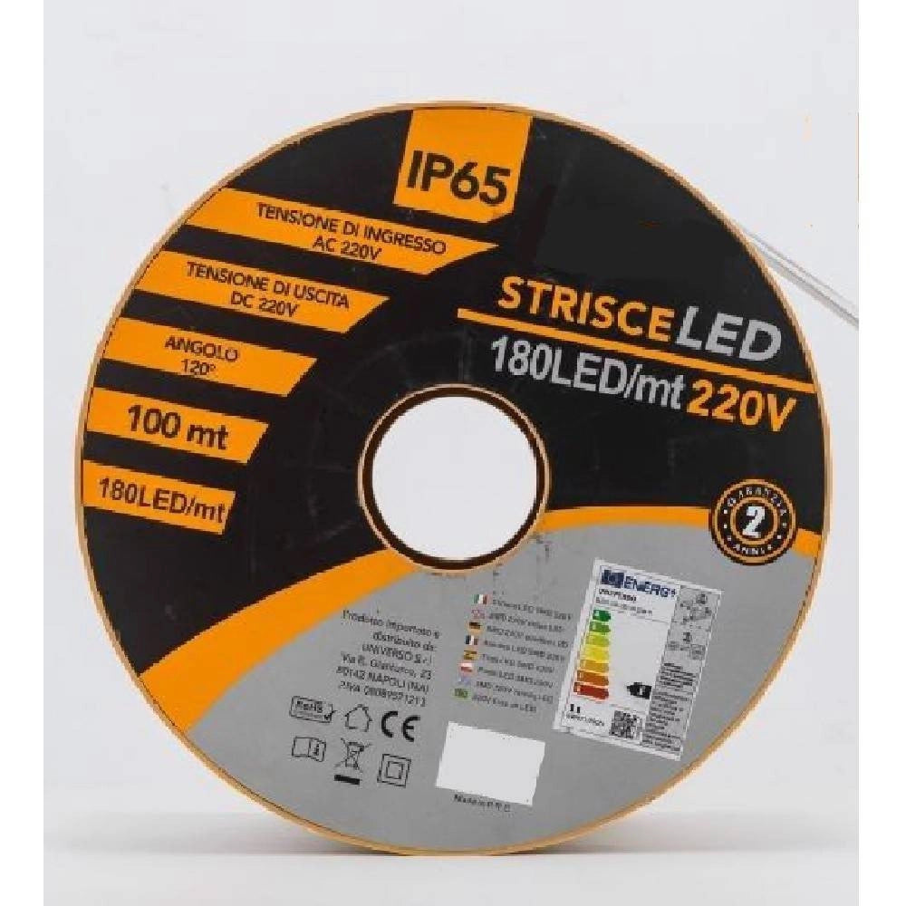 Trade Shop - Strip Led 2835 180d 100 Metri 220v Striscia Luce Calda Fredda Naturale 2835-w180 -