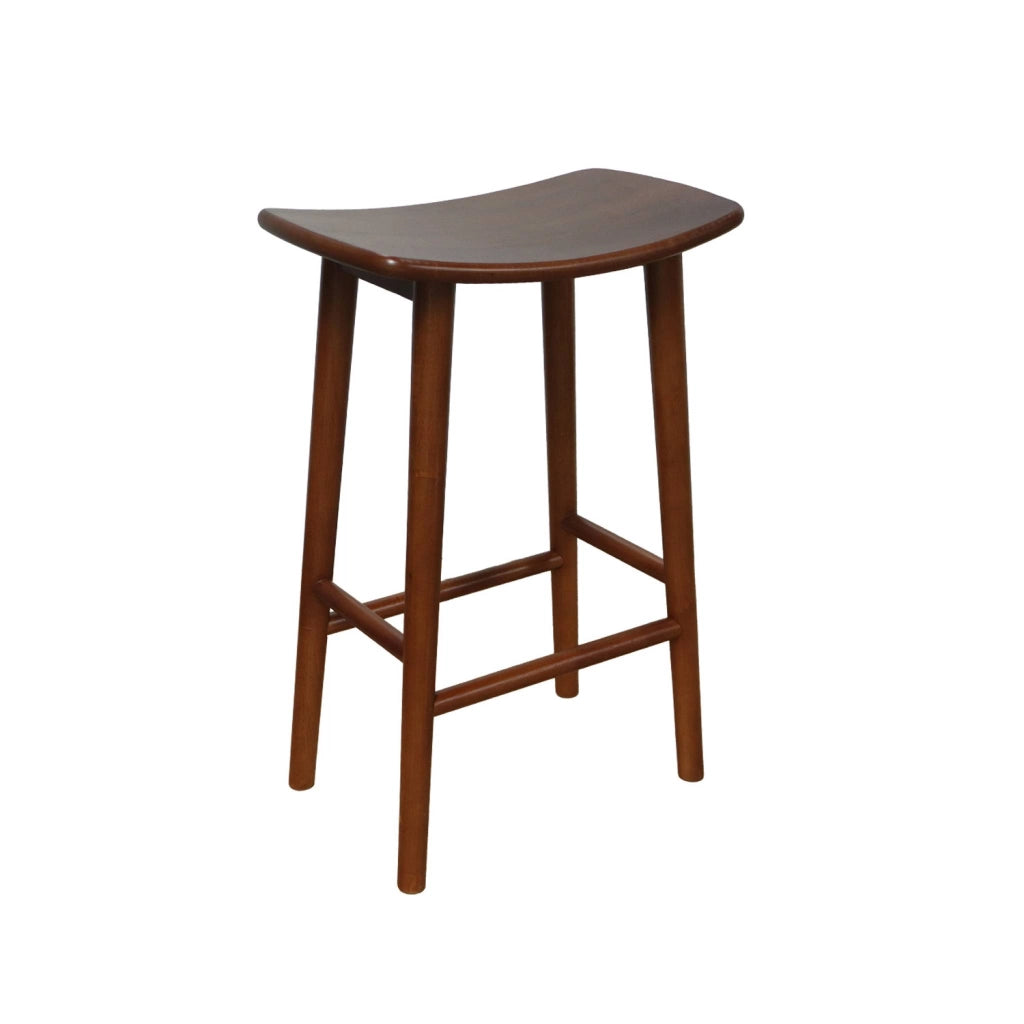 Set di 2 sgabelli da bar vintage in legno di hevea , noce