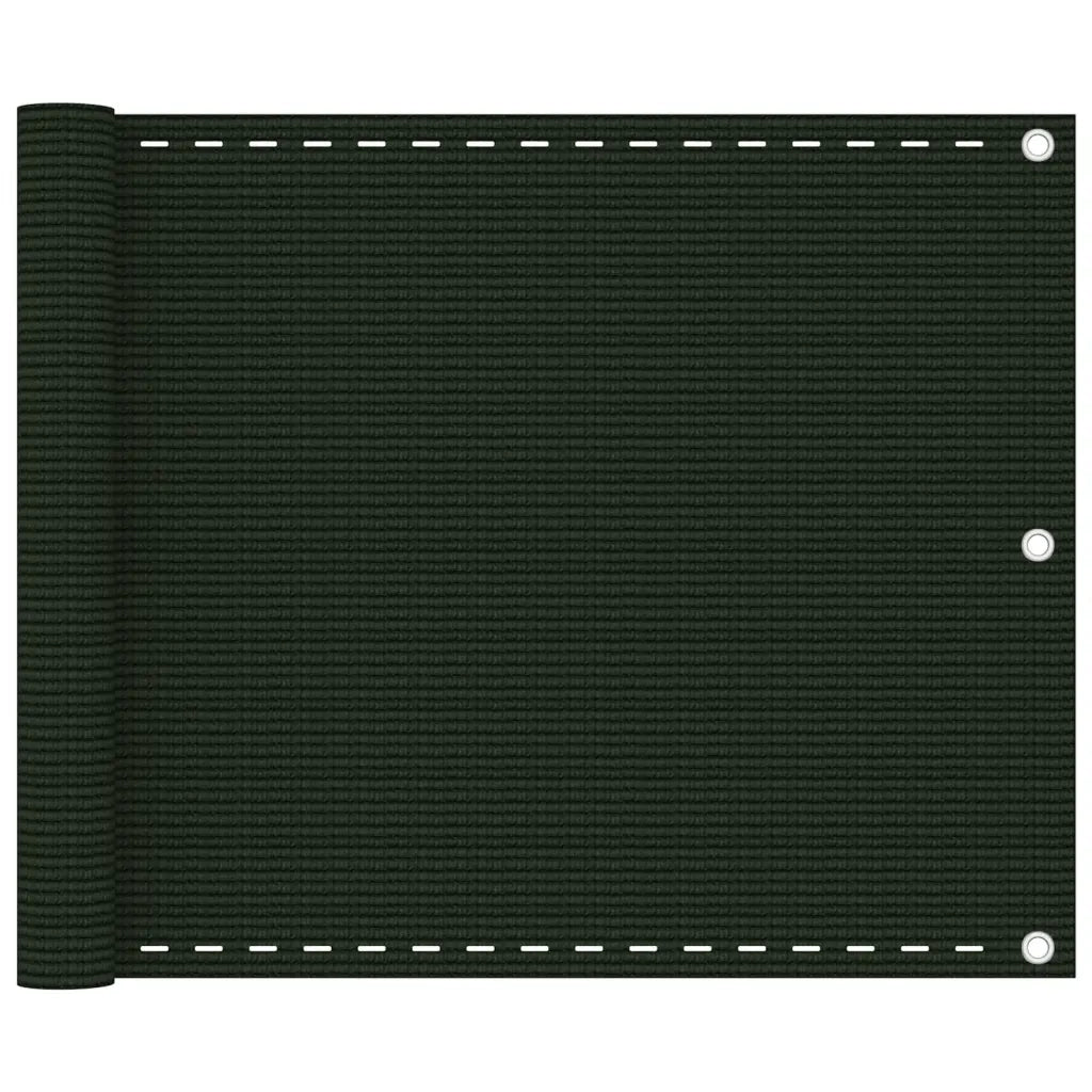 Paravento per Balcone Verde Scuro 75x300 cm in HDPE