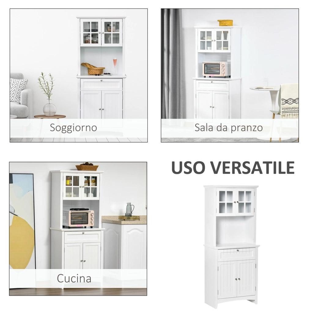 Armadio Dispensa ¨C zephmum ¨C Bianco, MDF, 68.6x40x164 cm
