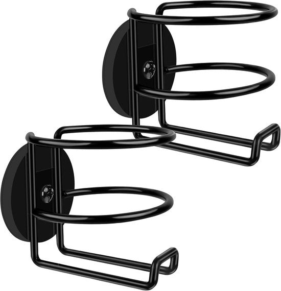Sostegni magnetici per bicchieri - Contenitore per bevande auto - Bevande a portata di mano - Disegno a doppia lastra di rete - 2 pezzi - Nero
