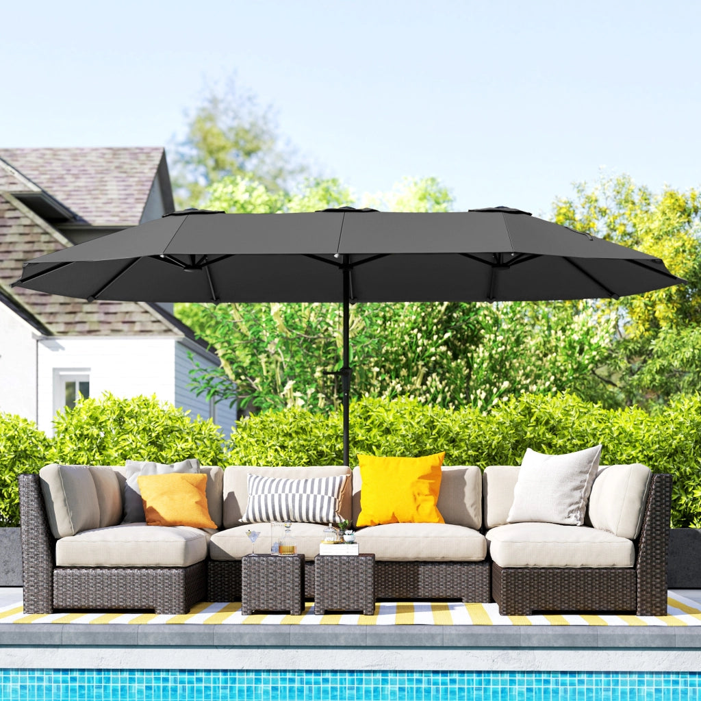 Parasole da giardino esterno ¨C zephmum ¨C grigio scuro 4x2.2x2.3 m