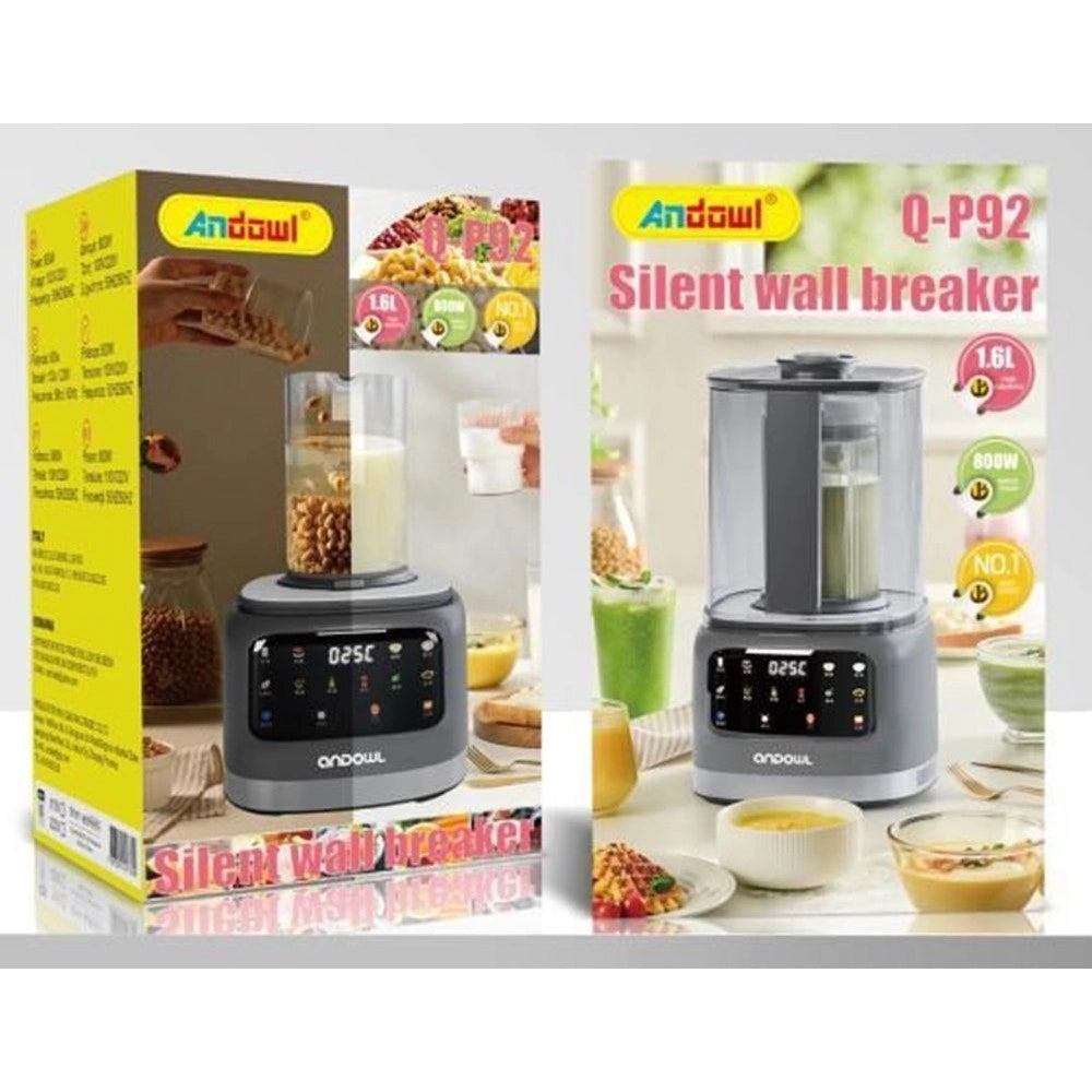 Trade Shop - Frullatore Elettrico Multifunzionale Caraffa Da 1,6 Lt 800 Watt Con Display Digitale Q-p92 -