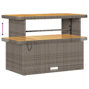 Set Divano da Giardino da 14 Pezzi con Cuscini Rattan Polietilene Grigio Acacia