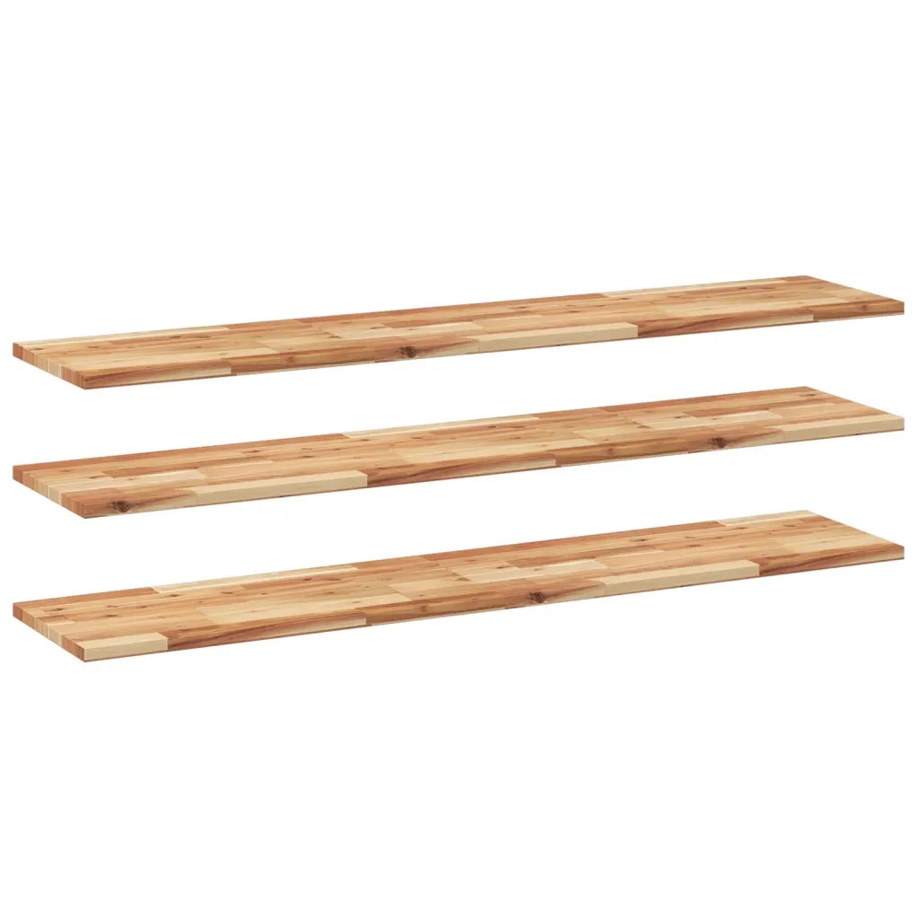 vidaXL Mensole da Parete 3 pz 140x30x2 cm Legno Acacia Rifinito a Olio