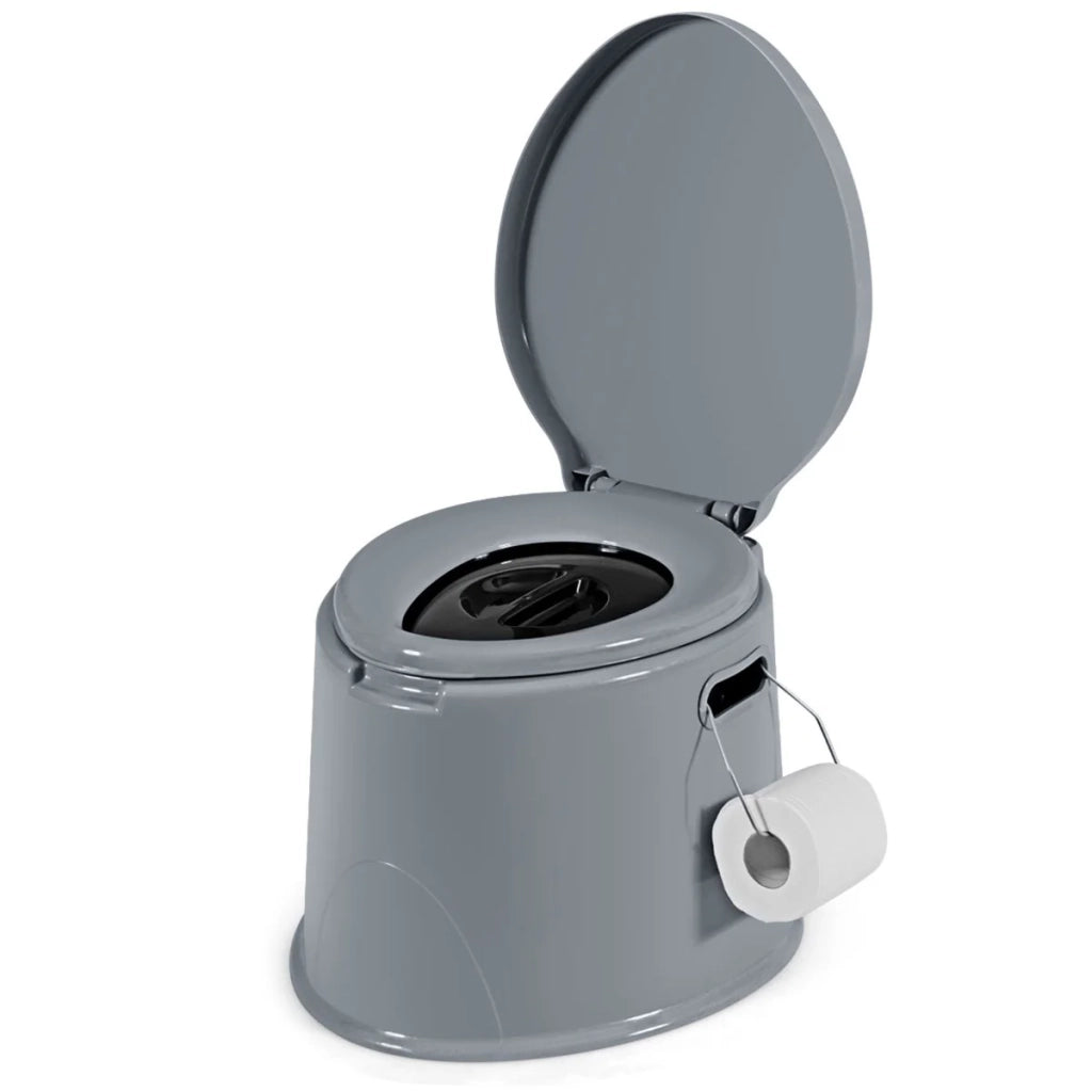 Toilette portatile compatta 41 x 49 x 34 cm capacità di carico 200 kg facile da pulire smontabile PP grigio 20_0014385