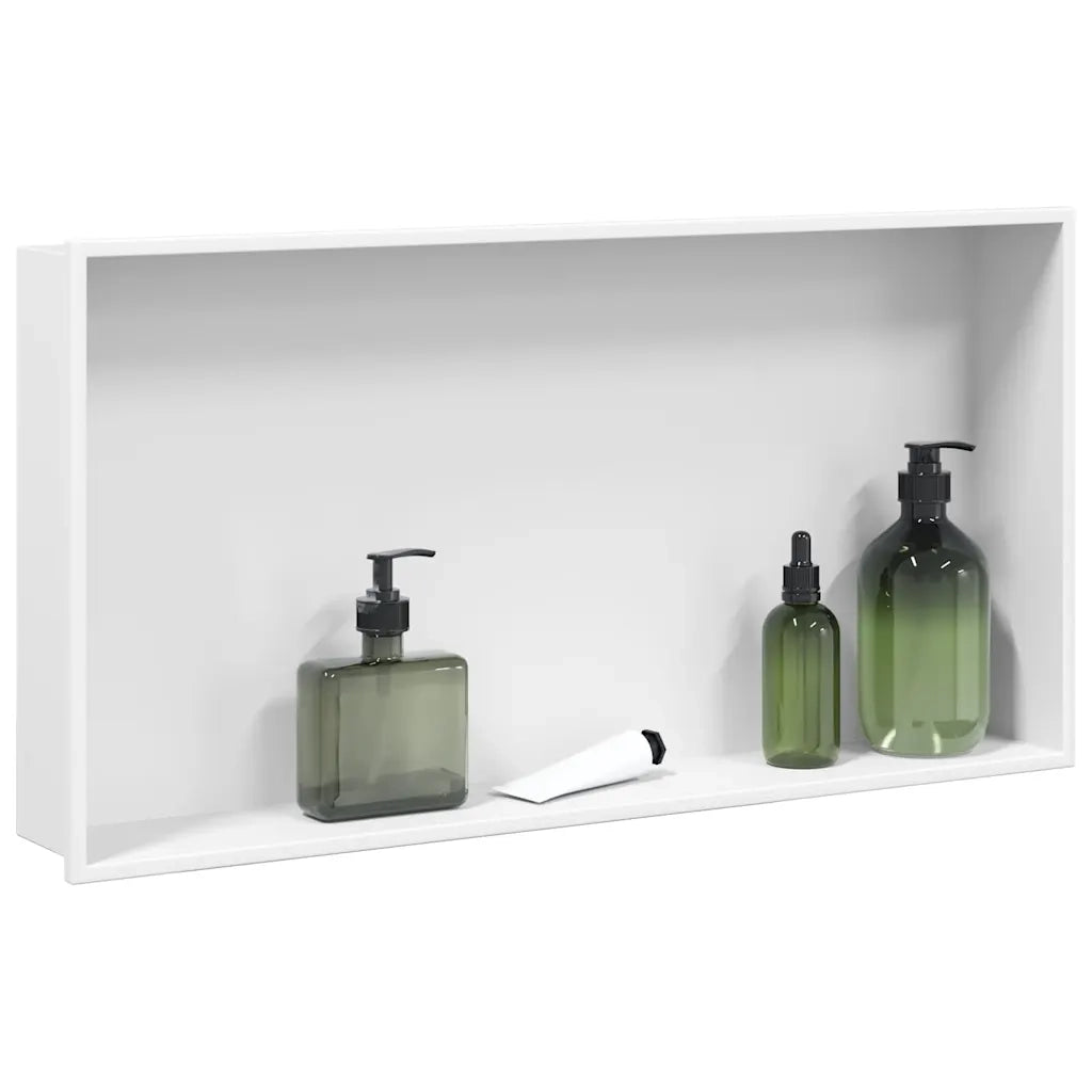 Nicchia per Doccia Bianco Opaco 62x32x9cm in Acciaio Inox CFW5425174