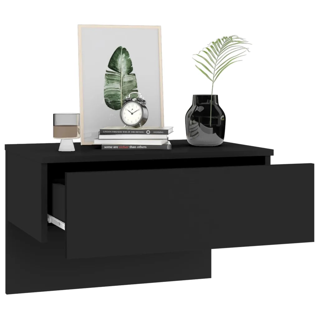 Comodini a Muro 2 pz Neri 810938