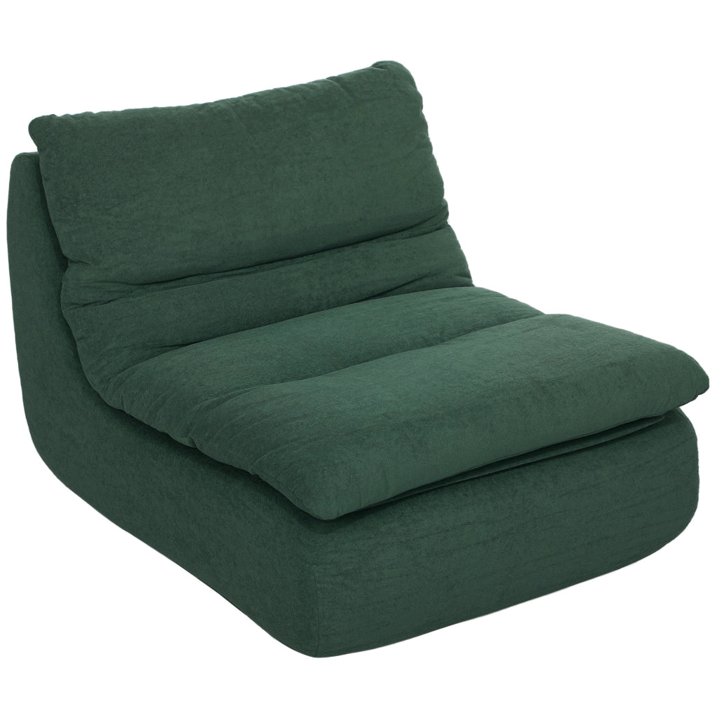 Poltrona da Salotto Design Moderno da Terra 82x103x75 cm in Tessuto Effetto Velluto e Schiuma Verde