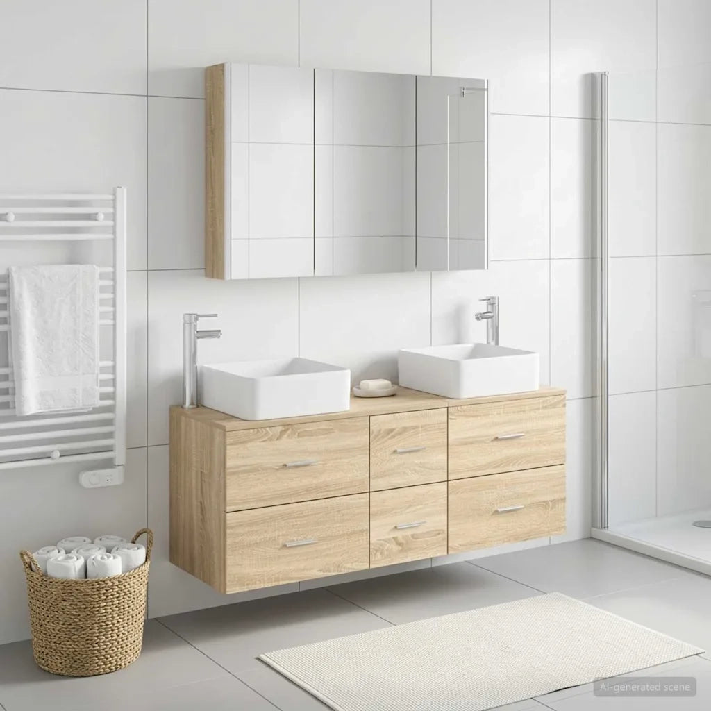 Set di mobili per il bagno 4 pcs Rovere Sonoma 3406785