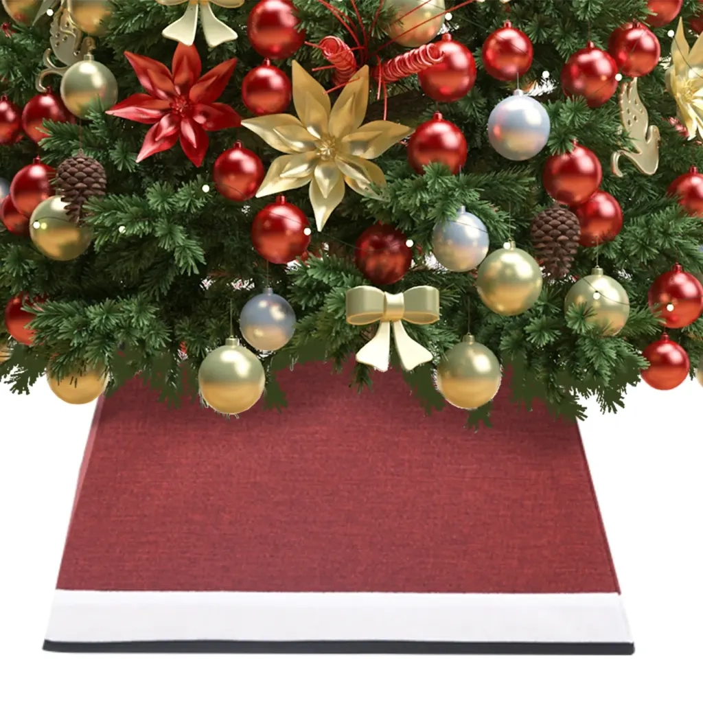 Gonna per Albero di Natale Rossa e Bianca 48x48x25 cm 331307