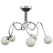 Lampada Soffitto con Paralumi Tondi in Vetro per 5 Luci LED G9 CFW5102913