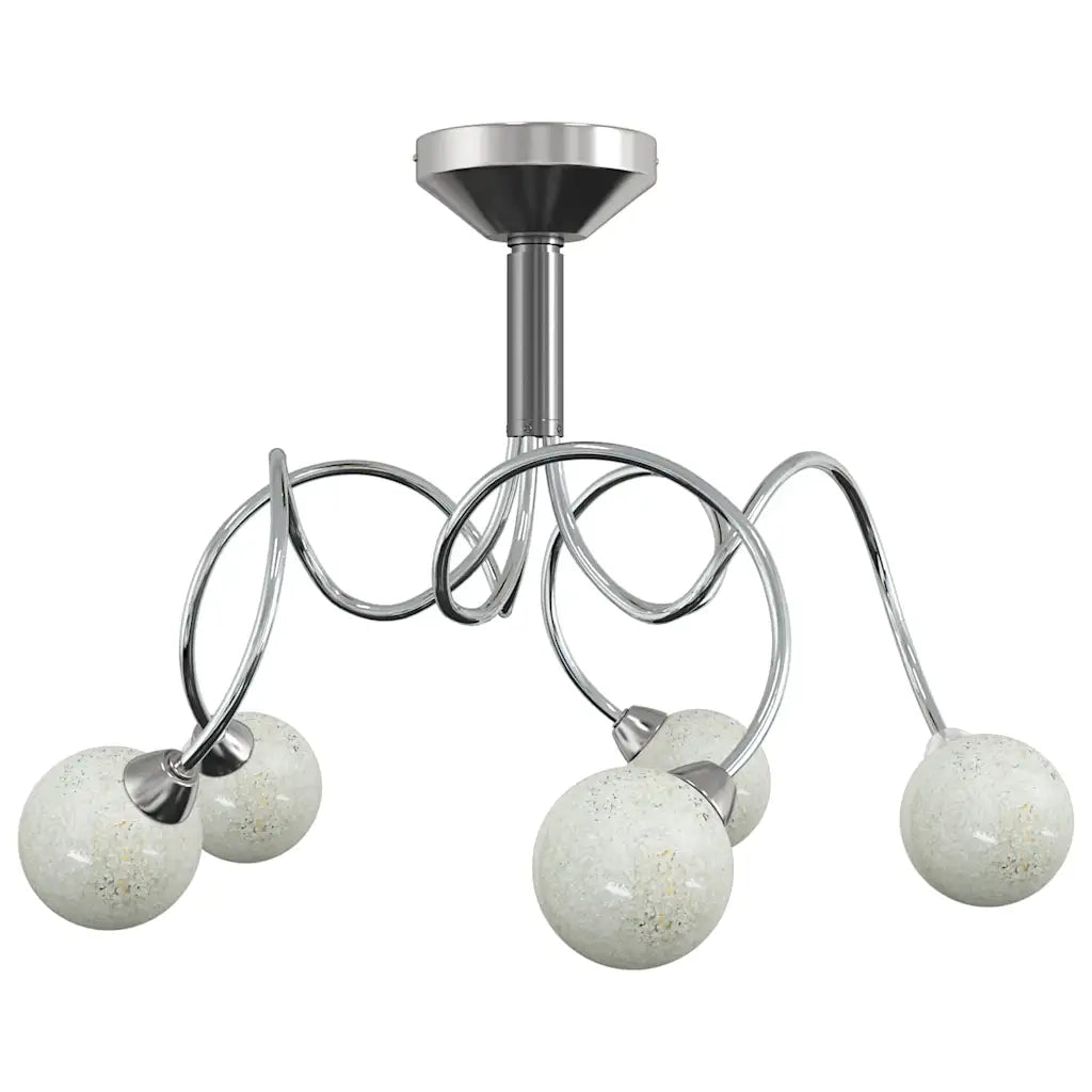 Lampada Soffitto con Paralumi Tondi in Vetro per 5 Luci LED G9 CFW5102913