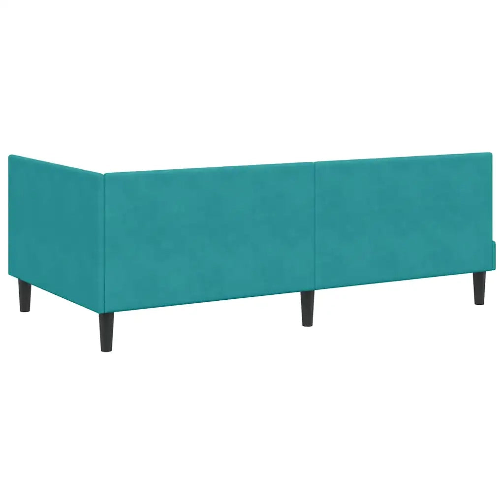 Cornice del letto ad angolo Turchese 100 cm x 200 cm Velluto