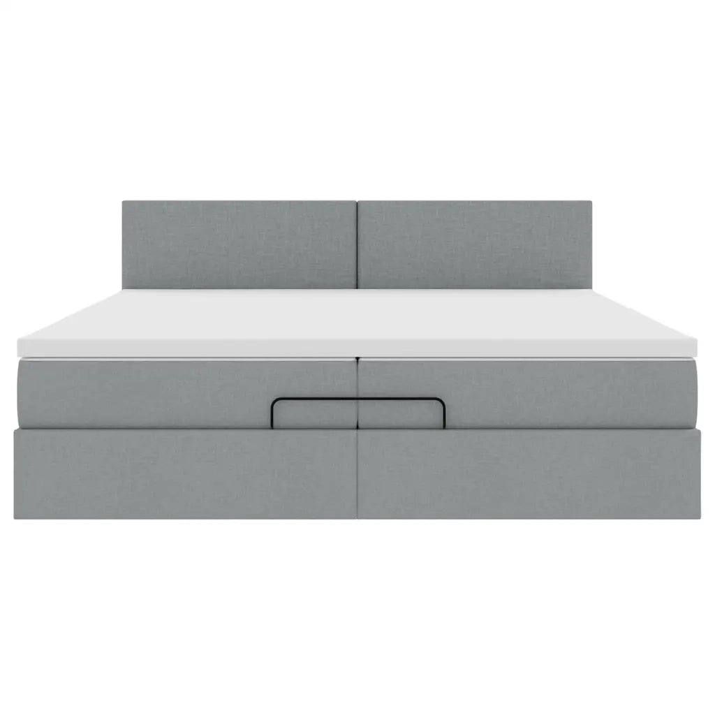 Struttura Letto Pouf con Materassi 200x200 cm in Tessuto 3312250