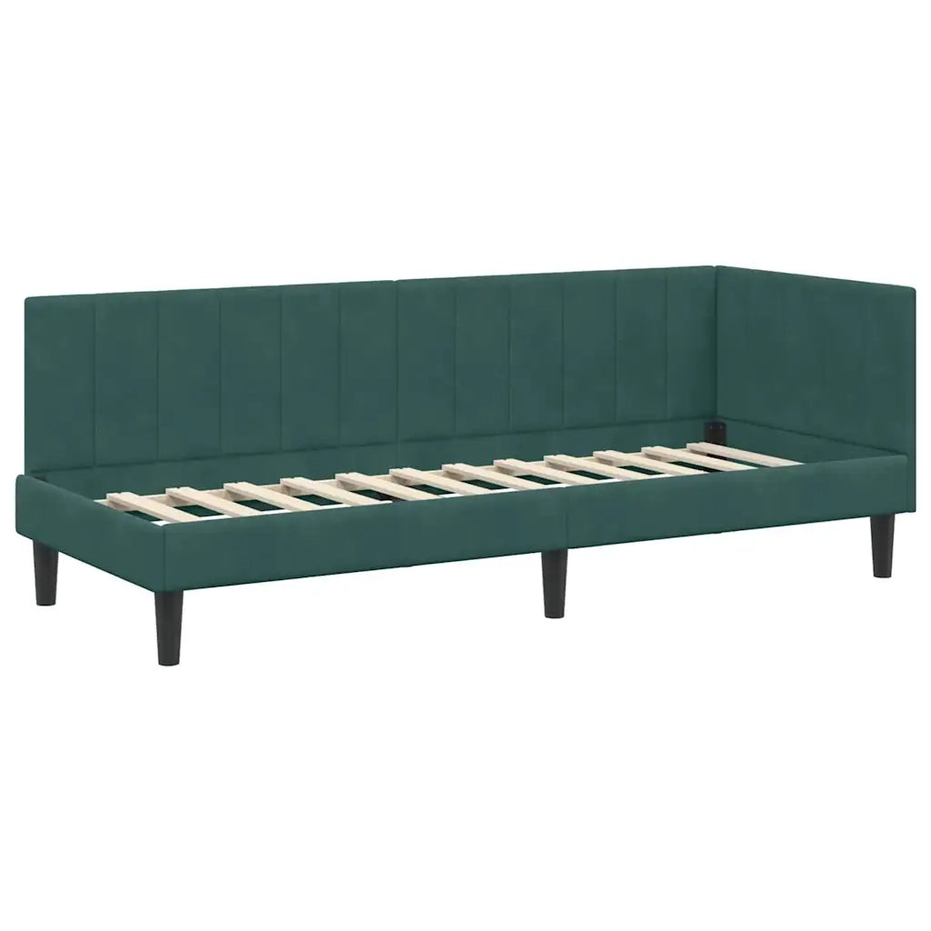 Cornice del letto ad angolo Verde Scuro 80 cm x 200 cm Velluto 42016330
