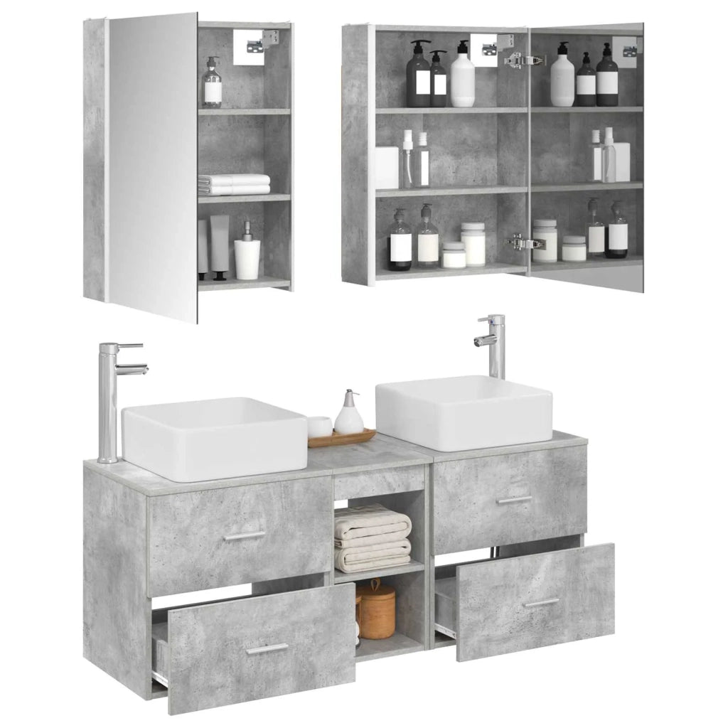 Set di mobili per il bagno 5 pcs Grigio Cemento 3406770