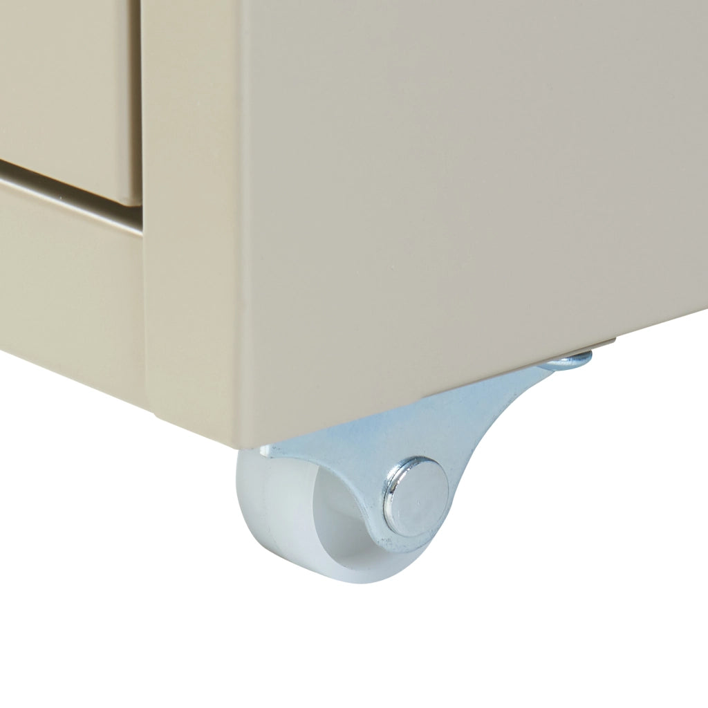 Cassettiera Kökar in Acciaio Mobile Archivio con 5 Cassetti e Rotelle - color Cammello [en.casa]