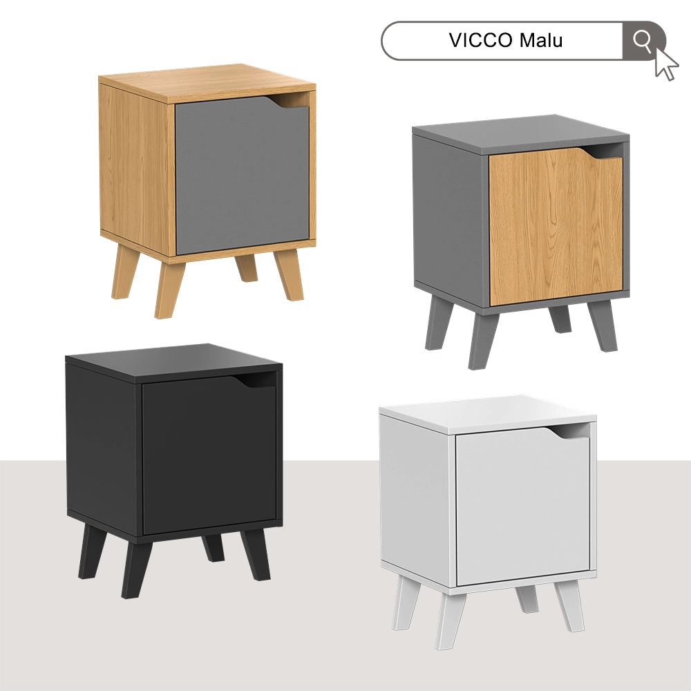 Vicco Comodino Rovere/antracite 2 parti
