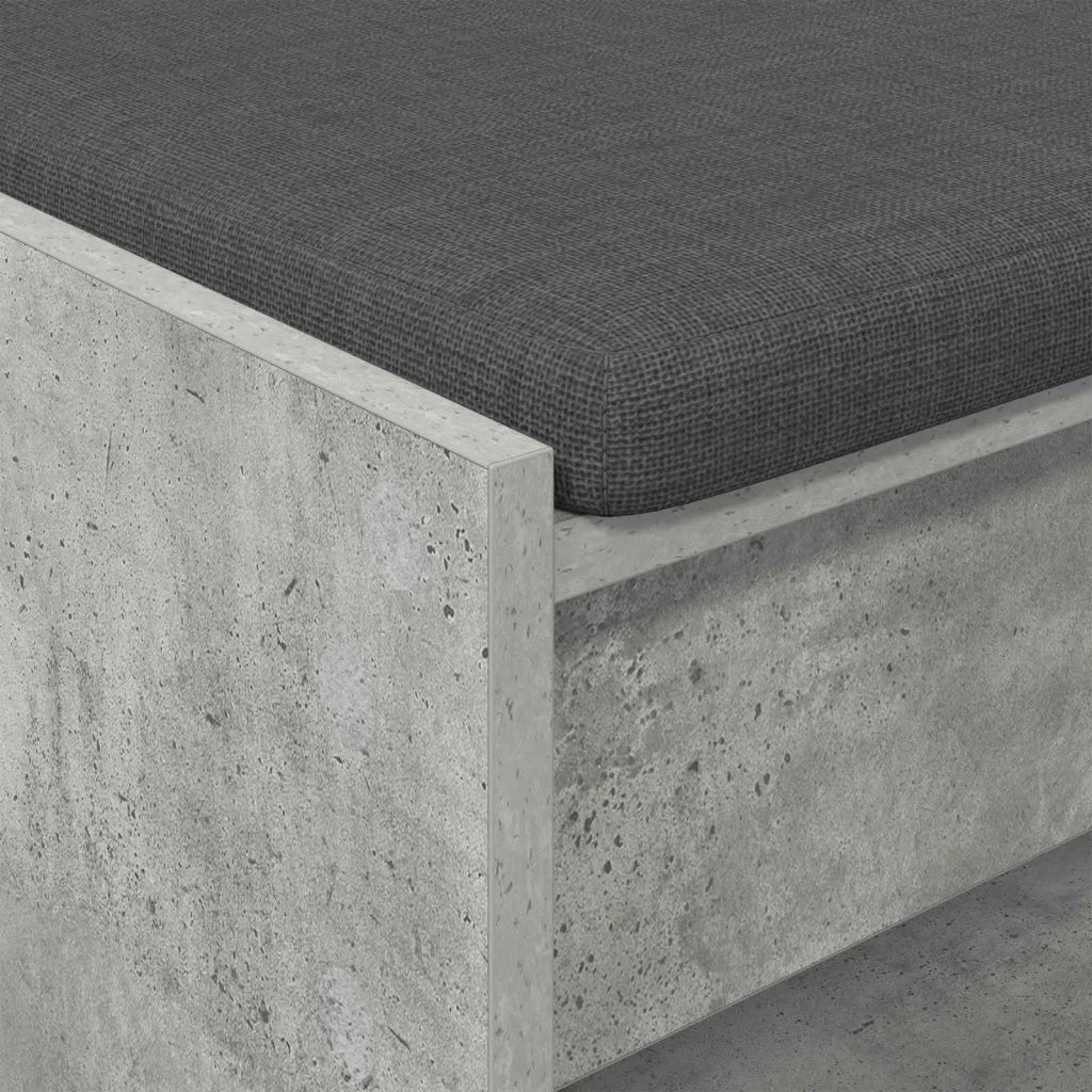 Panca per ingresso con cuscino-Sgabello-Panca da Corridoio Grigio cemento 103 x 38 x 45 cm