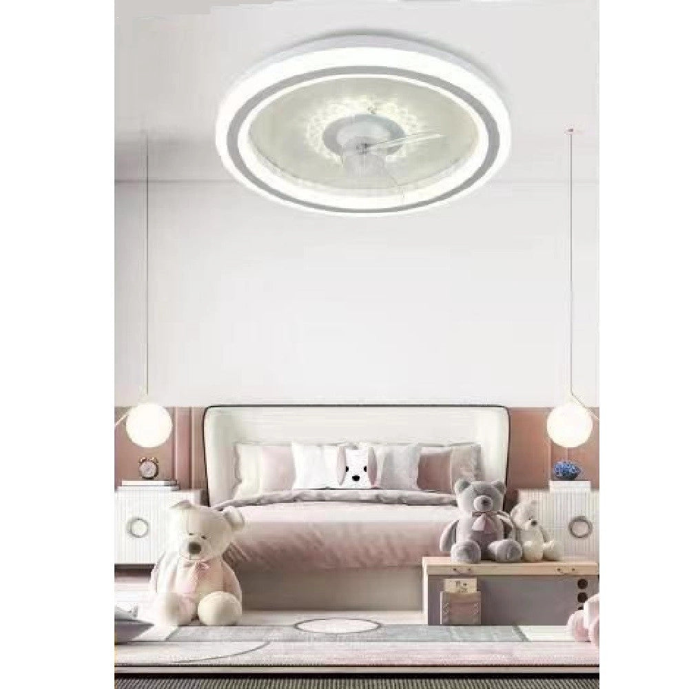 Trade Shop - Plafoniera Lampadario Led Con Ventilatore Soffitto Telecomando Dimmerabile 60003 -