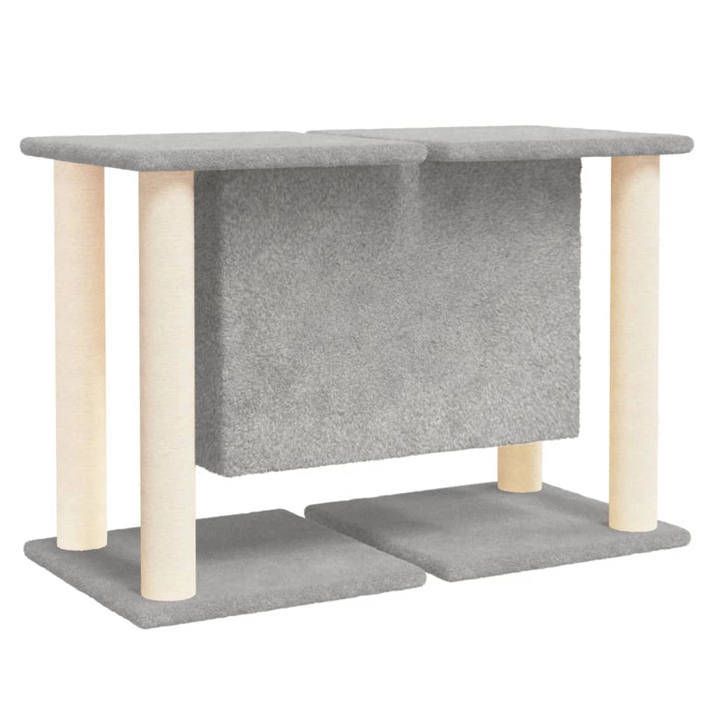 Tiragraffi per gatti torre per arrampicata giocattolo piattaforma per arrampicata con tiragraffi in sisal leggero 50 cm grigio 02_0022607
