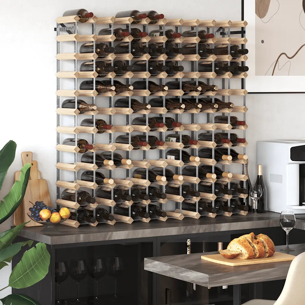 Portavini da 120 Bottiglie in Legno Massello di Pino