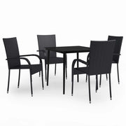 Set da pranzo da giardino nero da 5 pezzi 02_0013844
