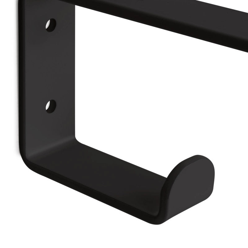 Set di supporti per mensole in legno Shelf dritto con tubo quadro, Acciaio, Verniciato bianco