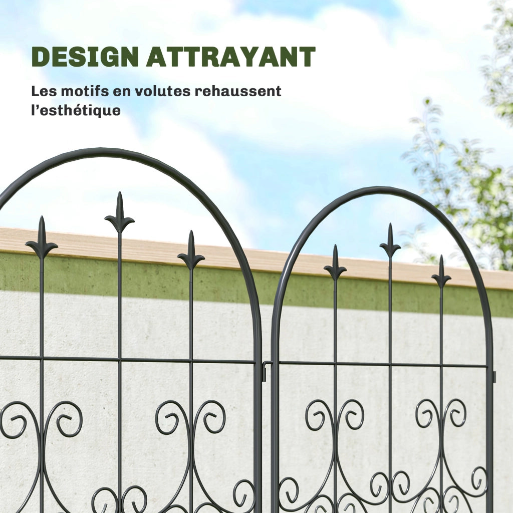 Supporto Reticolo per Piante Rampanti ¨C Zephmum ¨C Metallico Nero 50x180 cm