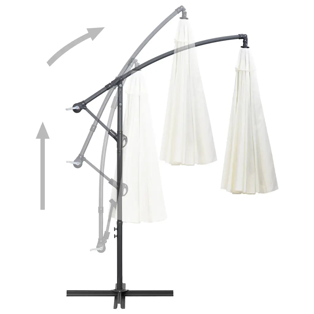 Ombrellone a Sbalzo Bianco 3 m Palo in Alluminio 47220