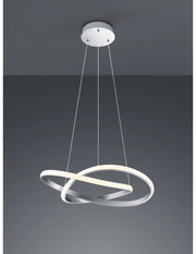 Sospensione Moderna Course Nichel Led Dimmerabile 27W Ø60 cm Trio Lighting
