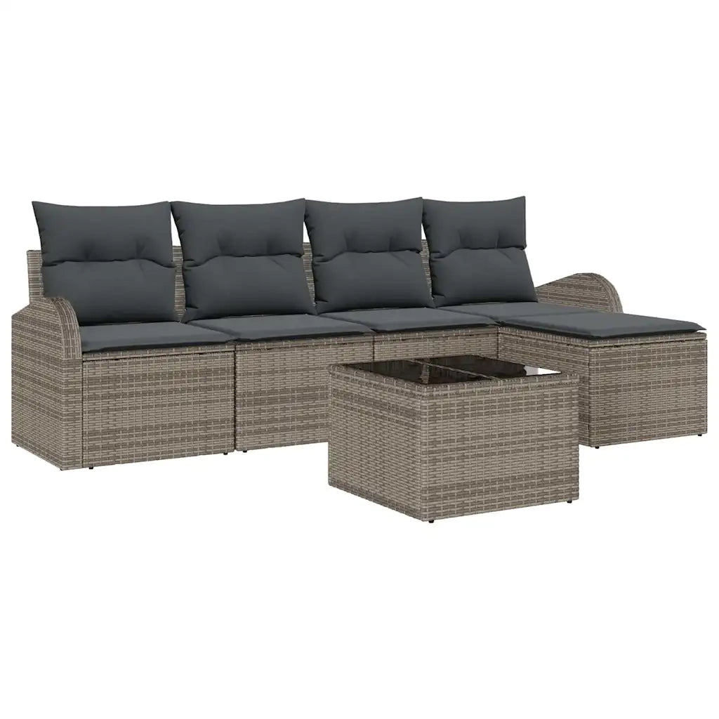 Set di divani con cuscino 6 pcs Grigio polyrattan 3354678