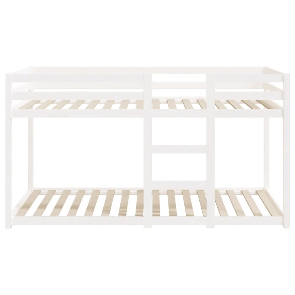vidaXL Letto a Castello Bianco 90x200 cm in Legno Massello di Pino