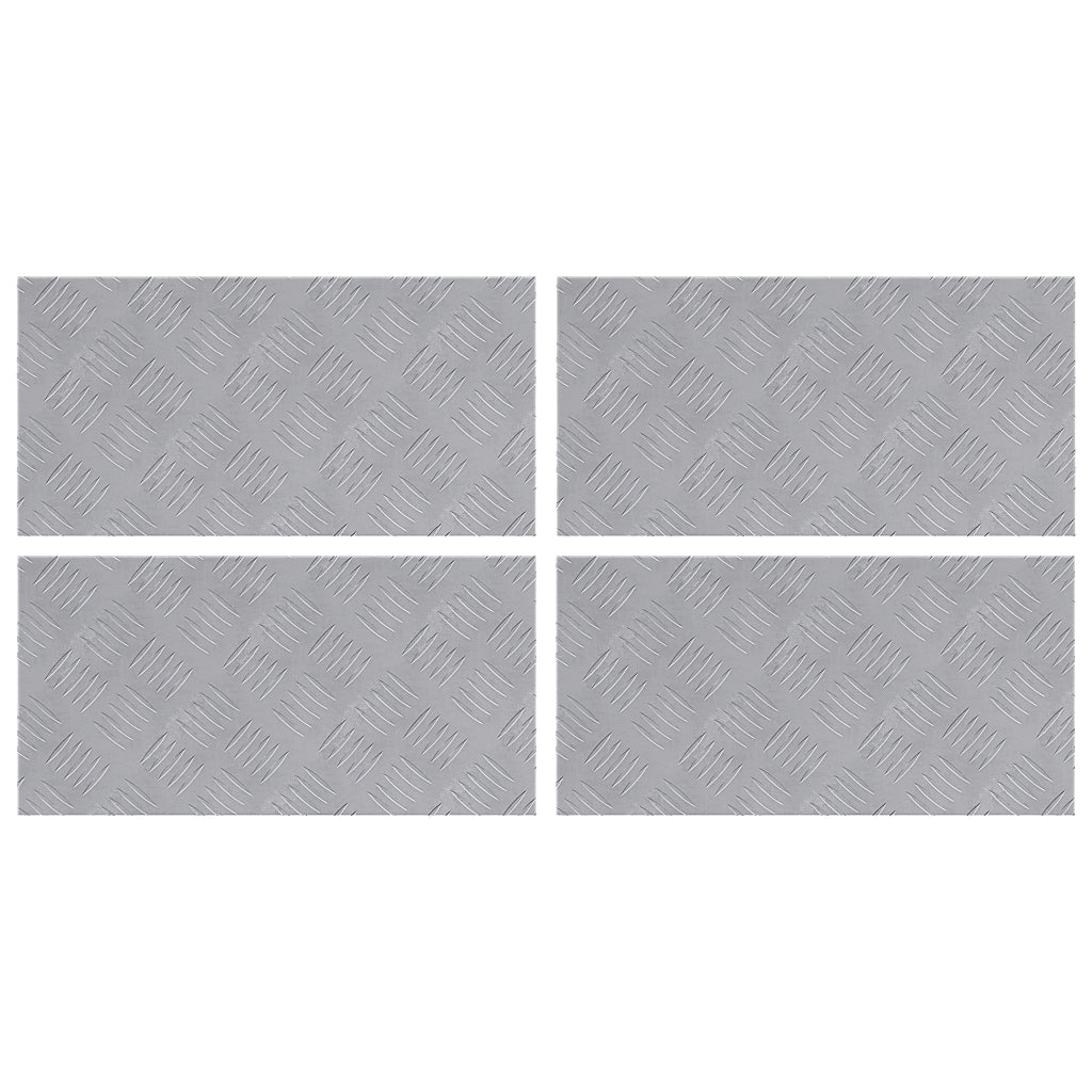 Pannelli di Alluminio a Scacchiera 4 pz Antiscivolo 50x25 cm